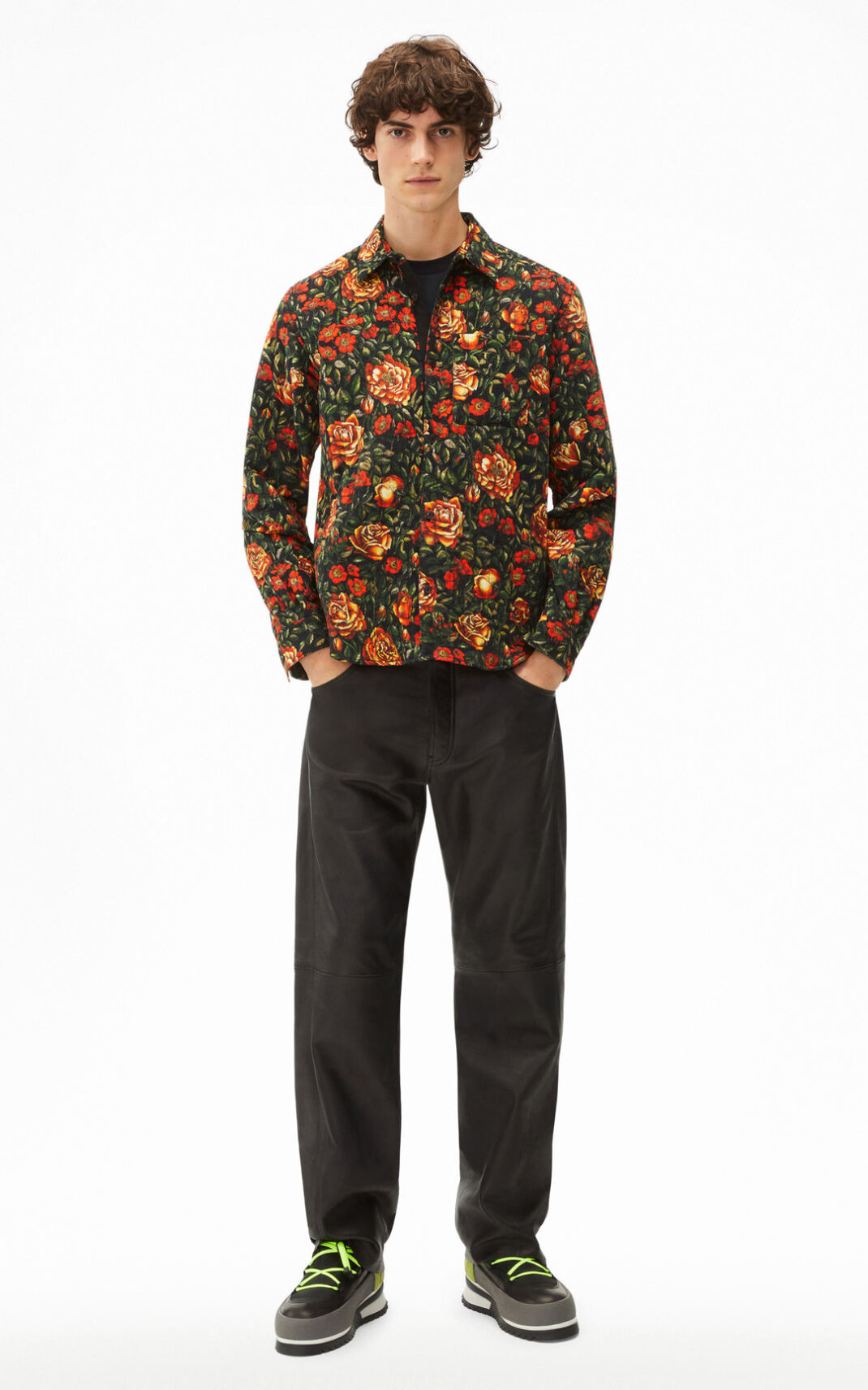 Kenzo Botanical Rose quilted Camisa Hombre Rojas | 3810725-SD